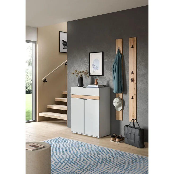 Schuhkommode B/H/T: 75x98x37 cm in grau Nachbildung und Evoke Oak Nachbildung – Bild 5