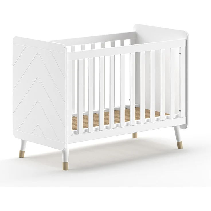 BILLY Babyzimmer-Set, best. aus Kommode, Wickelaufsatz u. Babybett 60x120 cm, MDF Satin Weiß lackiert – Bild 2