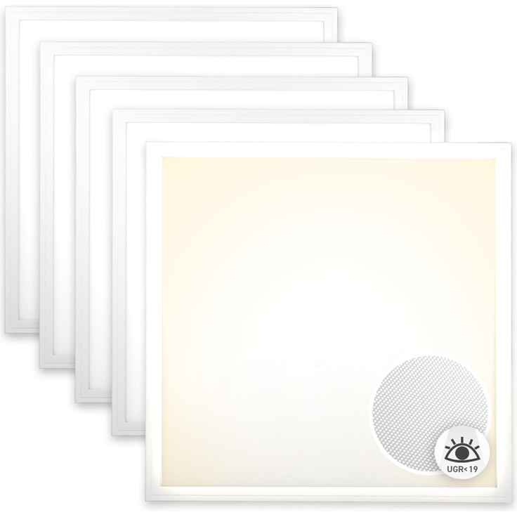 5x LED Panel 62x62 Neutralweiß 4000K 36W UGR<19 blendarm Slim Alu PLs3.0 – Bild 2