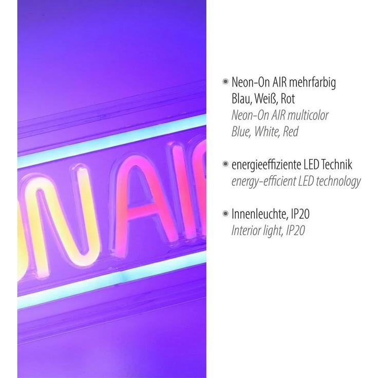 JUST LIGHT LED Wandleuchte NEON-ONAIR, LED fest integriert, Warmweiß – Bild 3