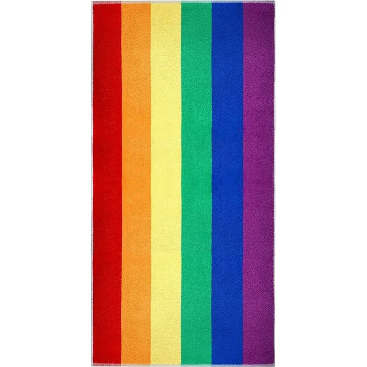 Lashuma Badetuch Regenbogen, Frottee (1-St), gestreiftes Strandtuch Frottee bunt 90x180 cm