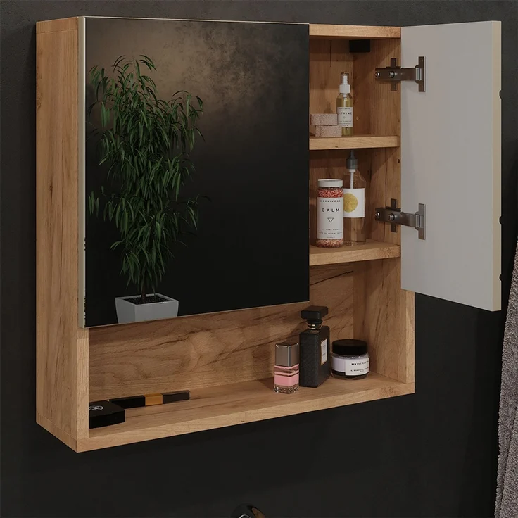 Badspiegelschrank Irma Goldkraft Eiche 54 x 55 cm Vicco – Bild 4