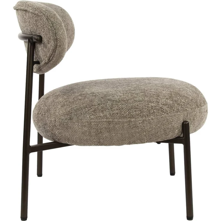 Sessel Velcira Rund, Webstoff weich gepolstert, modern, sandfarben, hoher Sitzkomfort – Bild 4