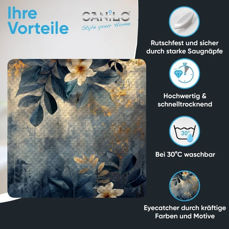Sanilo Duschmatte mit Motiv, viele schöne Badematten zur Auswahl, rutschfeste & sichere Badematte, hochwertig, Kunststoff PVC, quadratisch, 230 extra starke Saugnäpfe, 53 x 53 cm, waschbar – Bild 2