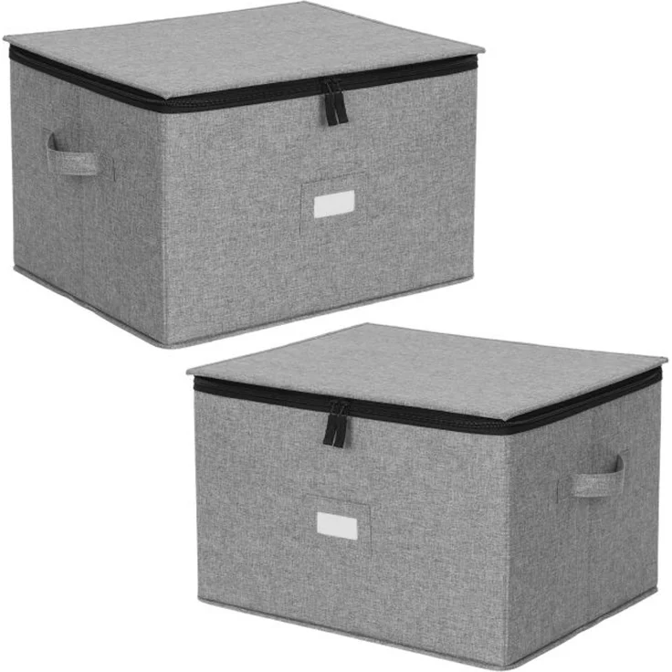 Relaxdays Aufbewahrungsbox für Geschirr 2er Set – Bild 10