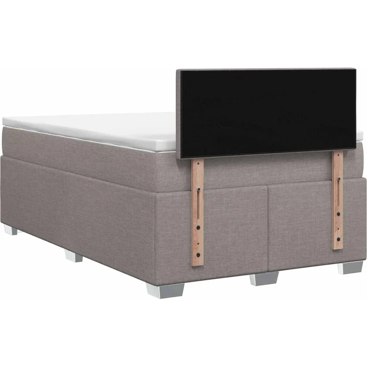 vidaXL Boxspringbett mit Matratze Taupe 120 x 200 cm Stoff 3450464 – Bild 8