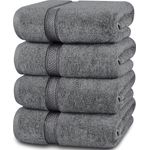 Utopia Towels - 4er-Pack Badetücher Set Premium 100% ringgesponnene Baumwolle 69x137 cm Handtücher, sehr saugfähig, weiches Gefühl Duschtücher (Grau)