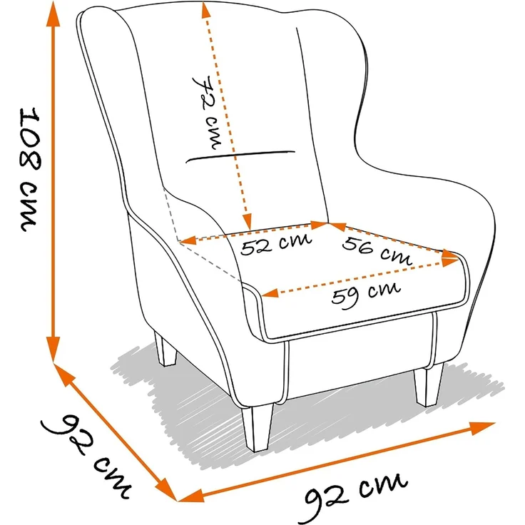 Supellex Sofia Ohrensessel mit Hocker | Design Oxford – Bild 2