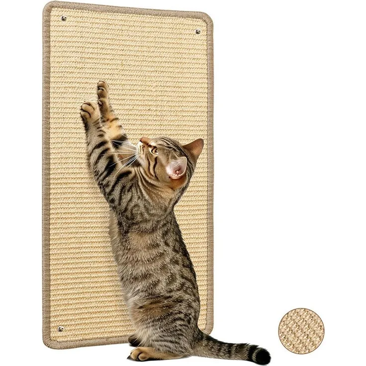 Ledander Kratzmatte Kratzschutz für Katzen – Sisal-Kratzmatte für Katzen, (1-tlg, Zur Linderung von Angst und für das Verhaltenstraining), Schutz für Sofa Möbel und Türen, Katze Wand Kratzschutz