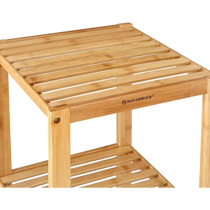 Songmics Badezimmer-Regal mit 5 Etagen, Bambus natur, 33 x 33 x 146 cm – Bild 5