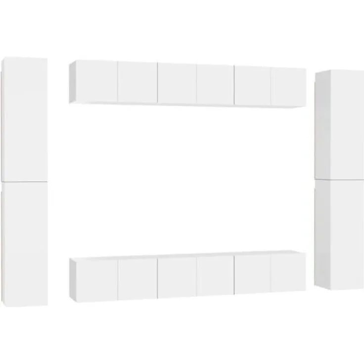 vidaXL 10-tlg. TV-Schrank-Set Weiß Spanplatte [3078665]