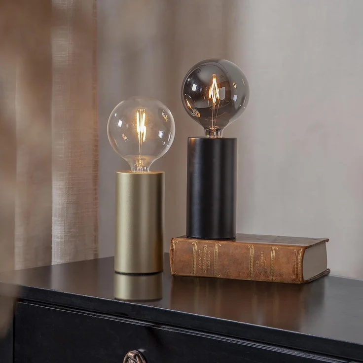 E14 Lampenfuß ,Tiny für kleinere Leuchtmittel, Metall, 14cm, schwarz matt – Bild 2