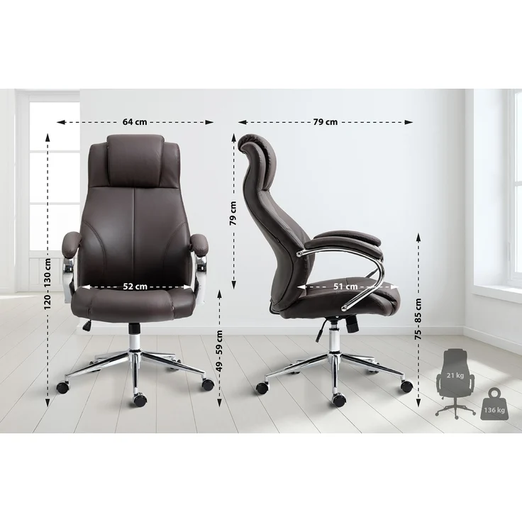 Bürostuhl Salford Echtleder [314907] – Bild 2
