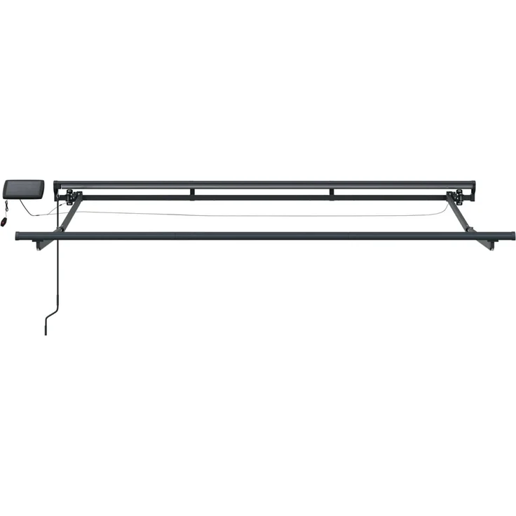 vidaXL Manueller Markisenrahmen mit LEDs Schwarz 3,5x2,5 m 3420831 – Bild 4