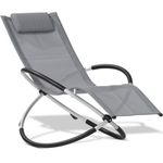 Leco Schaukelstuhl grau Sonnenliege Gartenstuhl Gartenliege Garten Stuhl Liege