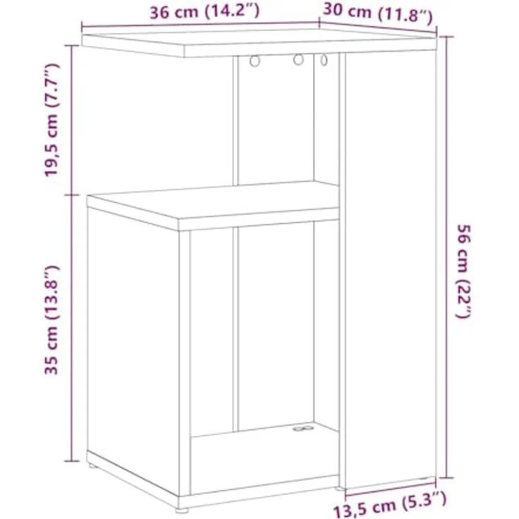vidaXL Beistelltisch Artisan-Eiche 36x30x56 cm Holzwerkstoff 856559 – Bild 4