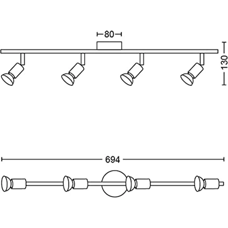 Philips Aufbauspot Strahler Oberflächenbeleuchtung GU10 4 Glühbirne(n) 220-240 V Weiß – Bild 3