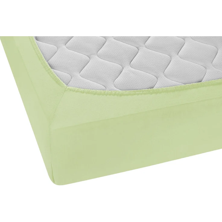 biberna Feinjersey-Spannbetttuch, 100 % Baumwolle, pistaziengrün, 1x 140x200 cm - 160x200 cm – Bild 2