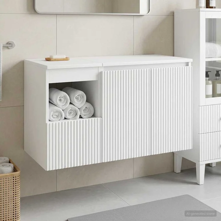 vidaXL Badezimmerschrank-Set 2 stk. Weiß 92,5 x 44,5 x 50 cm 3404114 – Bild 1