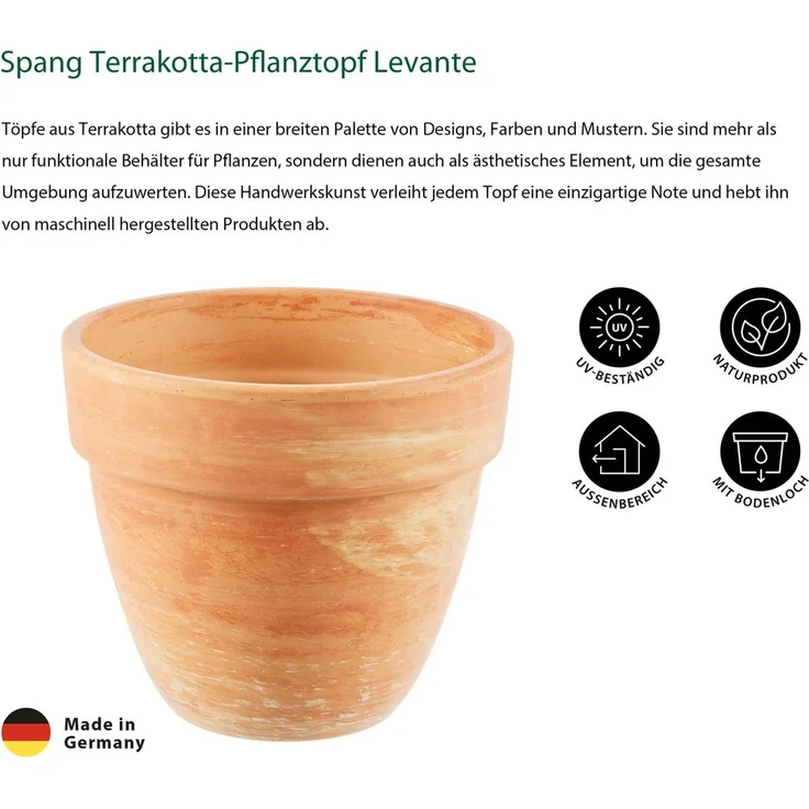 Dehner Blumentopf Levante, Terrakotta, marmoriert, orange – Bild 2