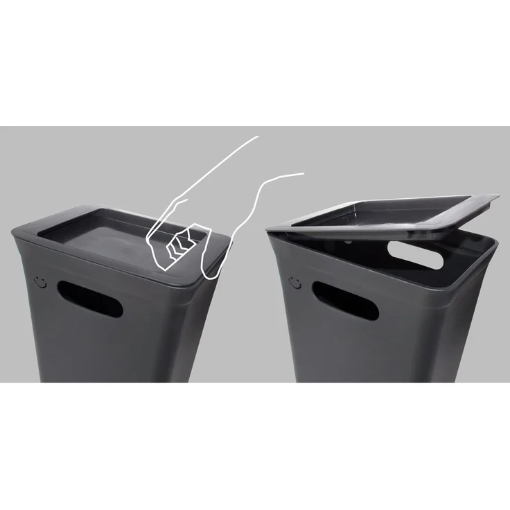 plast team Deckel AVEDORE für 10 Liter Mülleimer schwarz Maße: (B)246 x (T)192 x (H)21 mm Material: Recycled - 1 Stück (28250800) – Bild 2