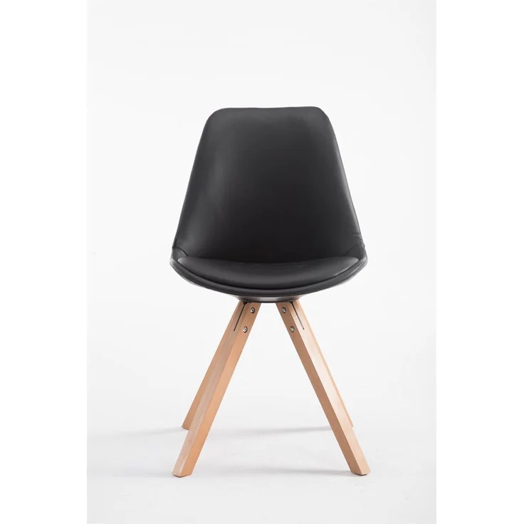 Besucherstuhl TIRANA - Kunstleder Schwarz 47.5x55.5x83.5 cm | Besucherstühle Konferenzstuhl Wartezimmerstuhl Bürostühle Bürostuhl Konferenzraum – Bild 2