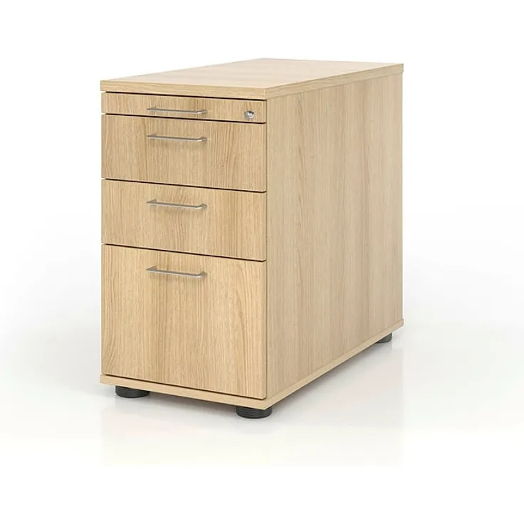 Büro Standcontainer mit Hängeregister Modell SC40 abschließbar E= Eiche-SG = Streifengriff Kunststoff
