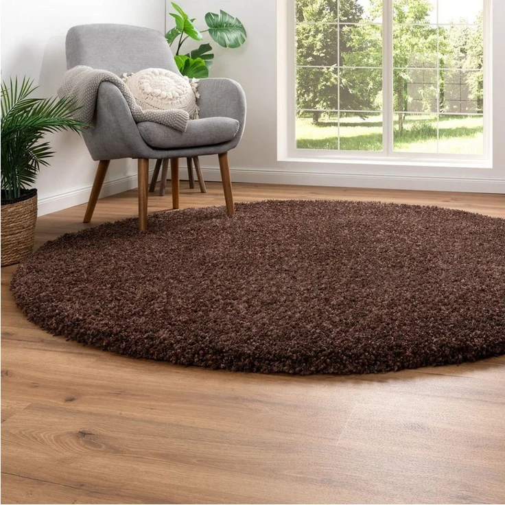 Steffensmeier Hochflor-Teppich Twilight - Rund, rund, Original Ragolle Hochflorteppich Shaggy – Bild 5