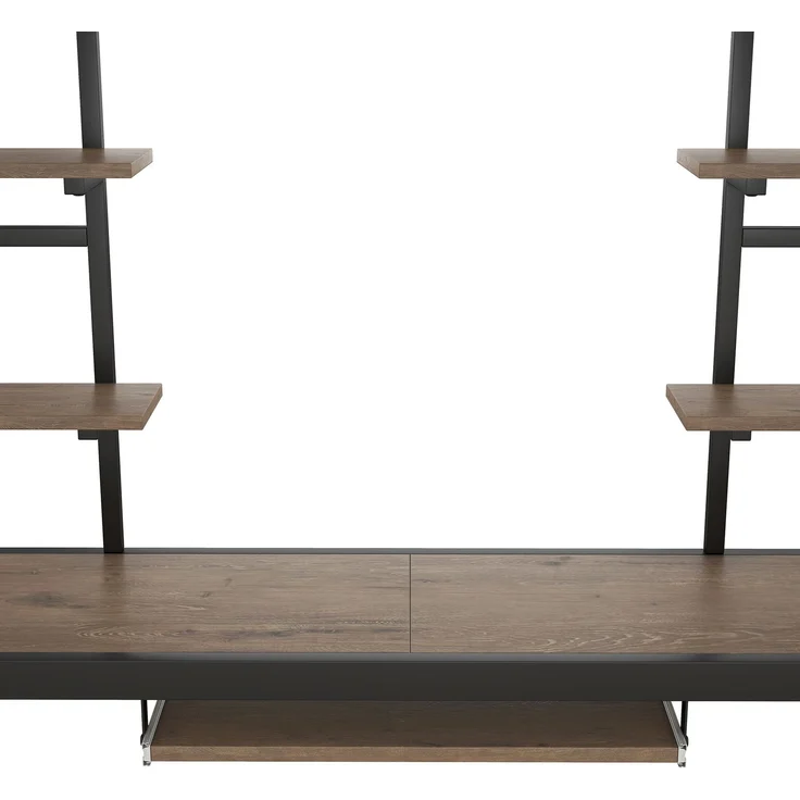 EINHOM Bettgestell Metallbett, Eisenbett, Hochbett mit Schreibtisch und Zwei Bücherregalen für Kinder, Jugendliche und Erwachsene, 140 x 200 cm, Schwarz (Ohne Matratze) – Bild 5