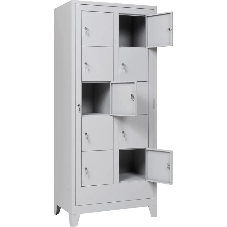 Wäscheverteilerschrank 10 türig Lichtgrau – Bild 4