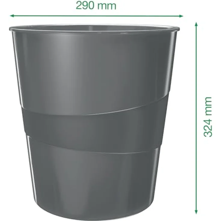 Leitz WOW Duo Colour Papierkorb 15,0 l grün, stabiler Polystyren-Korpus mit Prämie nach Registrierung – Bild 4