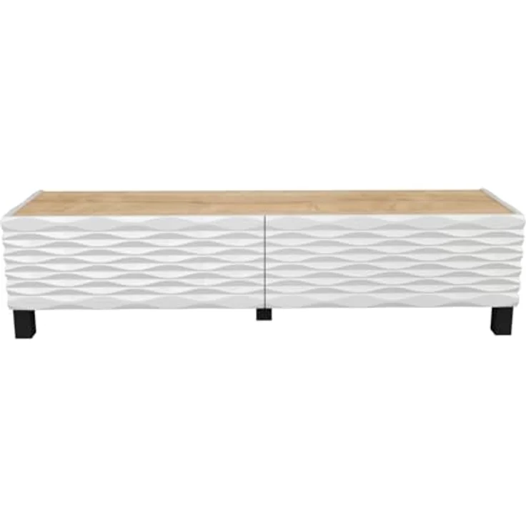 Hanah Home Traditional TV Stand, Sapphire & White, 149.2 x 35 x 38 cm | 100% Melamine Coated Particle Board, 18 mm Thick | Elegant Design for Living Room – Bild 4