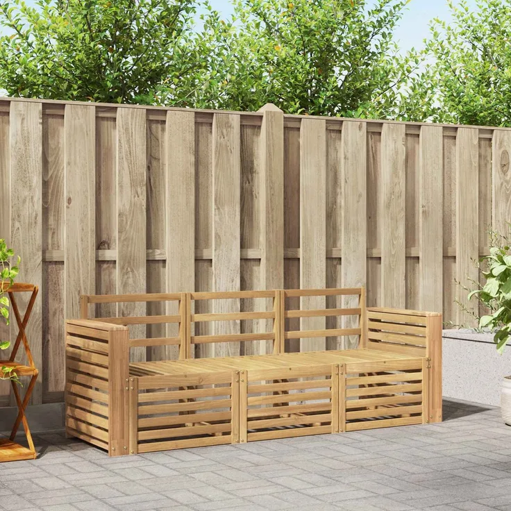 vidaXL Outdoor-Sofagarnitur 3 stk. 3-Sitzer Weiß Massivholz Akazie 3391319