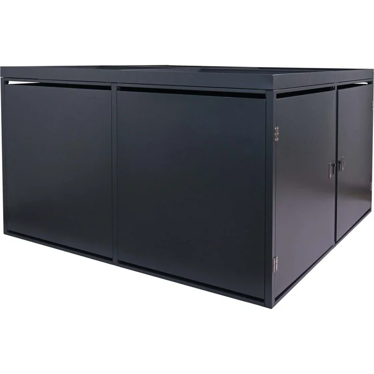 Mendler 'HWC-L56b' 4er-Fahrradgarage mit Pflanzkasten, verzinkter Stahl Anthrazit, 126 x 220 x 210cm – Bild 8