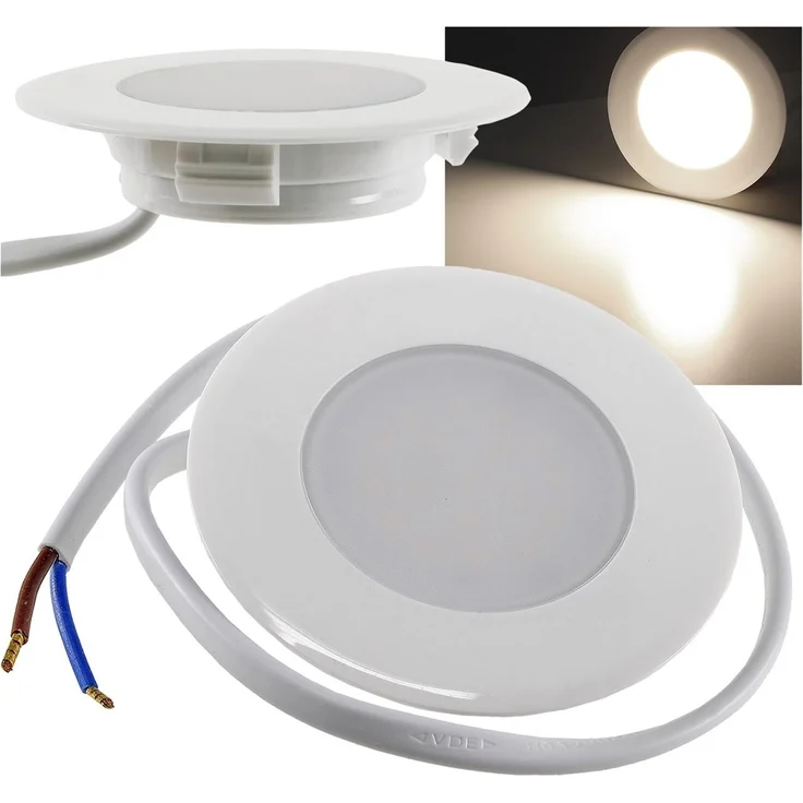 LED-Einbauleuchte "EBL-HV65w", weiß2 Watt, 230V, 4200K, 237Lm, neutralweiß – Bild 1