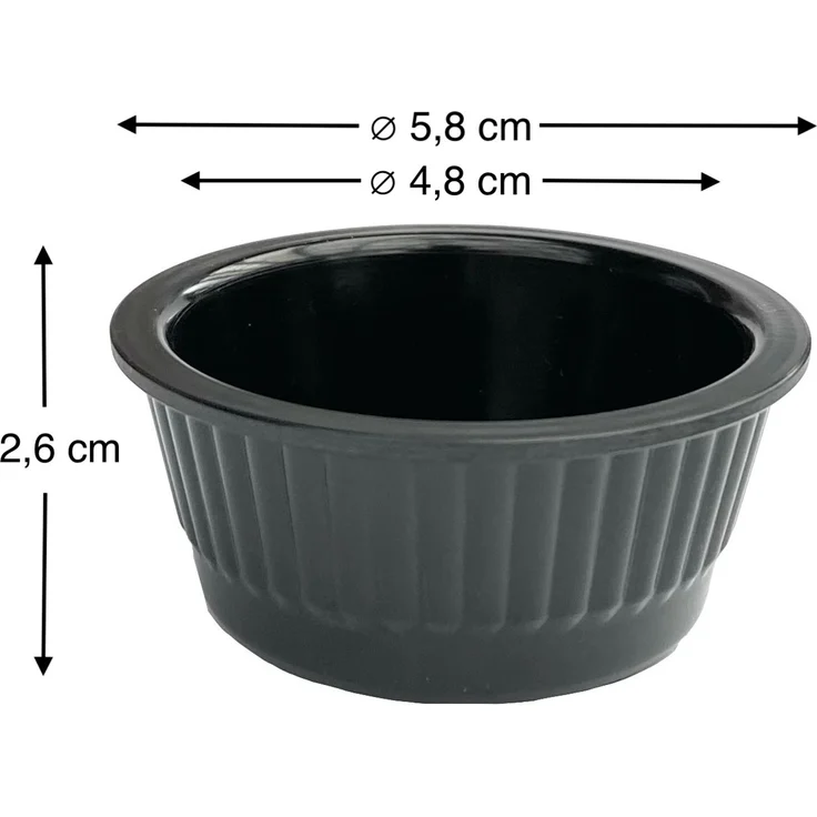 4x Saucenschälchen Set Snackschalen Schwarz Dipschale Rund Melamin Schälchen 751 – Bild 2