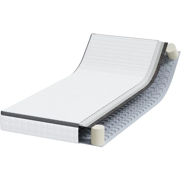 vidaXL Matratze Weiß und Grau 90 x 200 cm Bonell Feder 4106439 – Bild 2