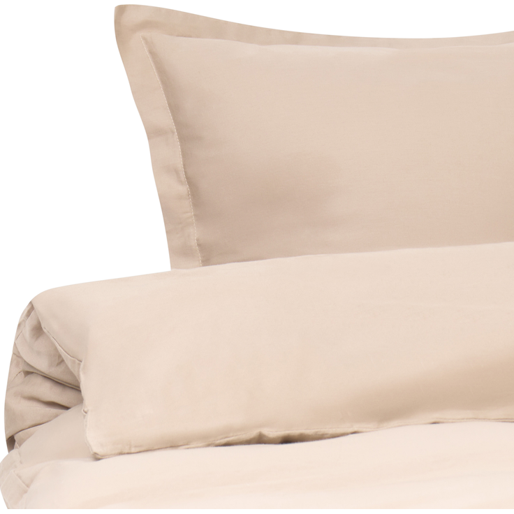 Bettwäsche-Set PARKROSE Baumwollsatin 220 x 240 cm Beige