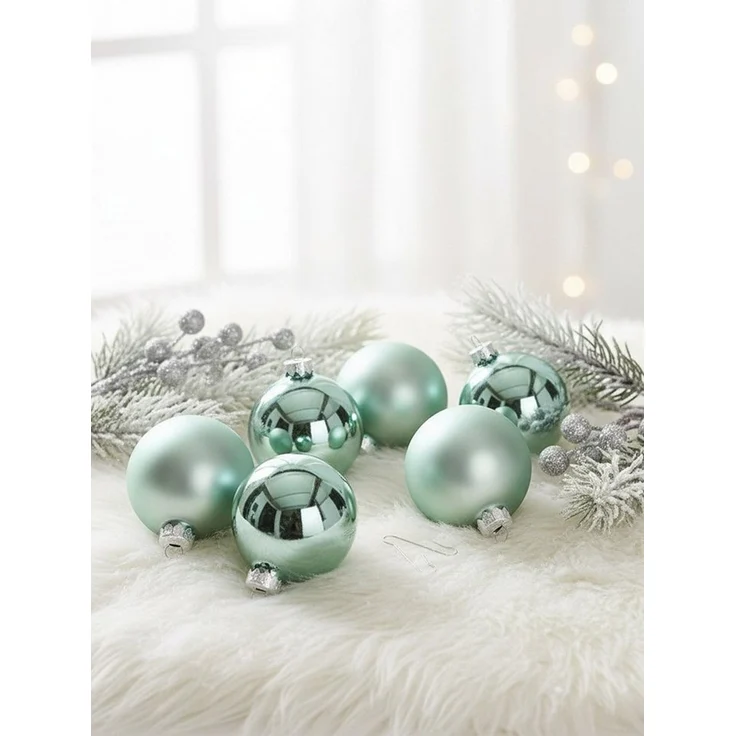 MAGIC by Inge Weihnachtsbaumkugel Weihnachtskugeln Winter Jade 20 Stk 6cm + Haken – Bild 2