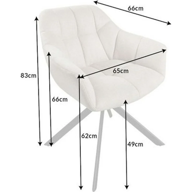 riess-ambiente Polsterstuhl PAPILLON champagner beige / schwarz (Einzelartikel, 1 St), Esszimmer · Stoff · Metall · Armlehne · 180° drehbar · Modern Design – Bild 4