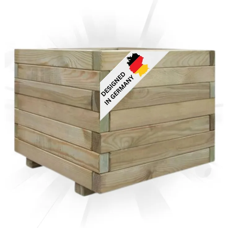 DELUKE® Hochbeet aus Kiefernholz MILA Grün, imprägniert 50x50x40cm Wetterfest Gartenbeet Holz Kräuterbeet Blumenbeet Beet hoch Frühbeet für Garten Gemüsebeet