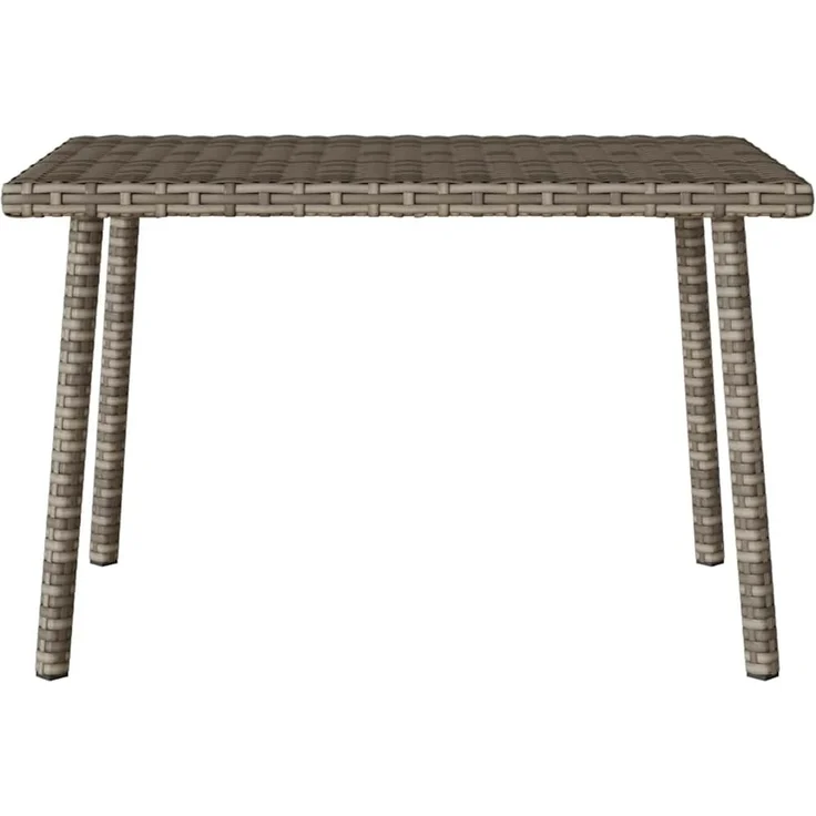 Garten-Couchtisch Terrassentisch, Rechteckig Grau 60x40x37 cm Poly Rattan d5195e – Bild 4