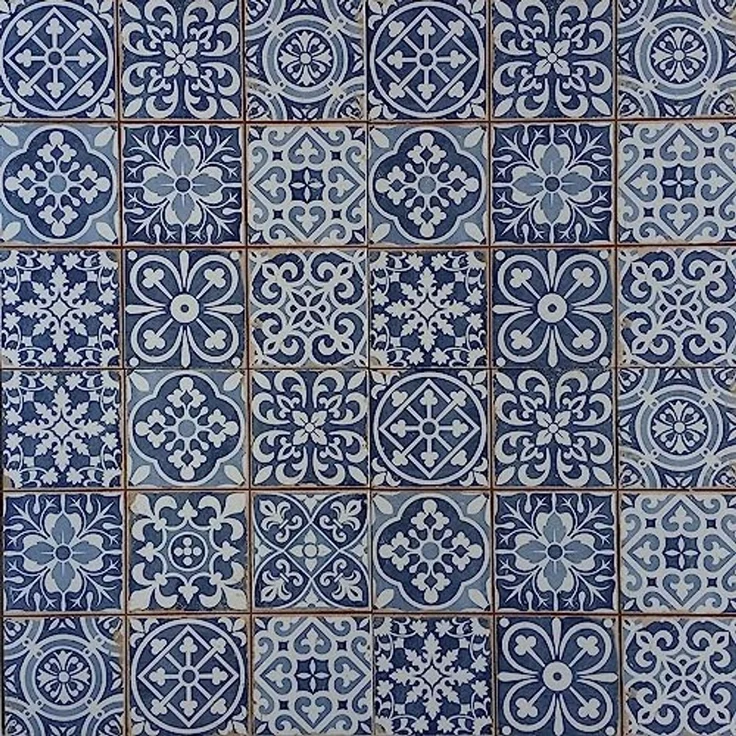 Marokkanische Fliesen Rahel Blau Patchwork – Bild 2