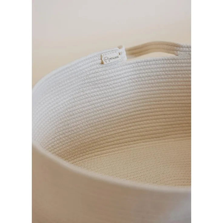 Metallbude Moseskorb - Natural White Weiß off whit