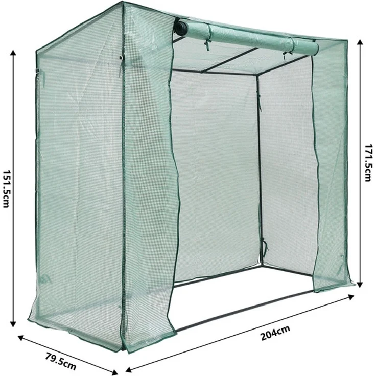 Home Nature Wohnkonzept Tomatengewächshaus Gewächshaus 171,5 × 79,5 × 204 cm – Foliengewächshaus für Balkon und Garten – Stabil, Winterfest, Grün – Bild 2