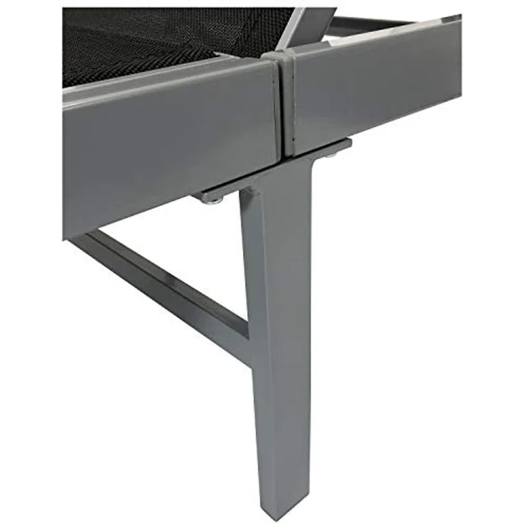 DEGAMO OSTIA Rollenliege, Aluminium + Kunstgewebe, silbergrau/schwarz, 200cm – Bild 5