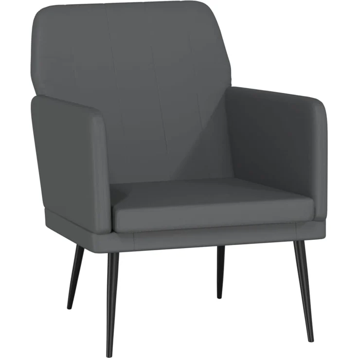 Sessel wohnzimmer, Relaxsessel Grau 61x78x80 cm Kunstleder – Bild 2
