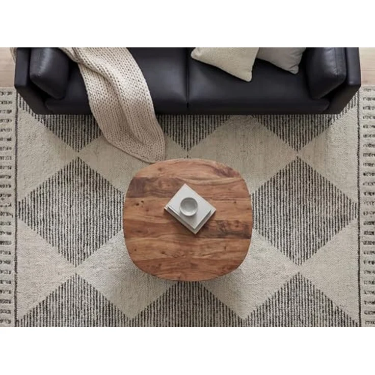 FINEBUY Couchtisch FB116613 Mango Massivholz 60cm Sofatisch Wohnzimmertisch quadratisch (Klares Design trifft warme Holzoptik), Handgefertigt mit Liebe zum Detail – Bild 5