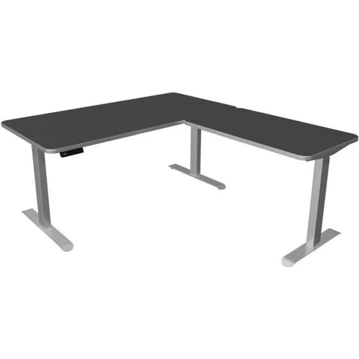 Kerkmann Schreibtisch Sitz-Stehtisch Move 3 Premium 160x80x72-121cm inkl. Anbautisch 100x60cm elektr. höhenverstellbar mit Memoryfunktion Anthrazit