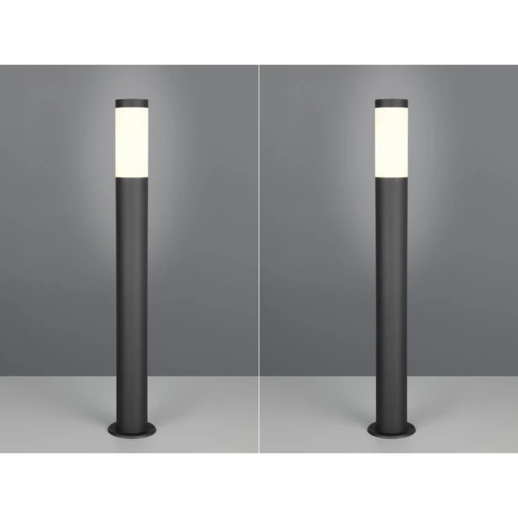 2er Set moderne LED Pollerleuchten aus Edelstahl in Schwarz, Höhe 80cm – Bild 3